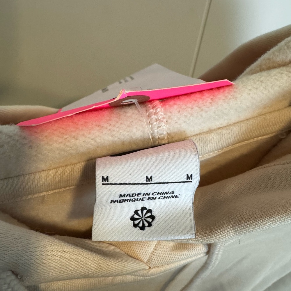 Nike Sportswear Circa 50 Fleece Hoodie Sweatshirt Pearl White/Red Size M - Picture 5 of 5